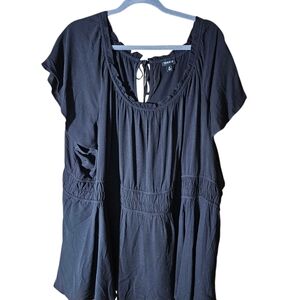 NWOT Torrid Black Blouse with Ruched Details